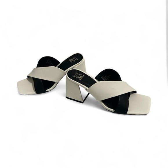 New York & Company Shoes - New York and Company dress sandals in a bone and black color scheme, 7